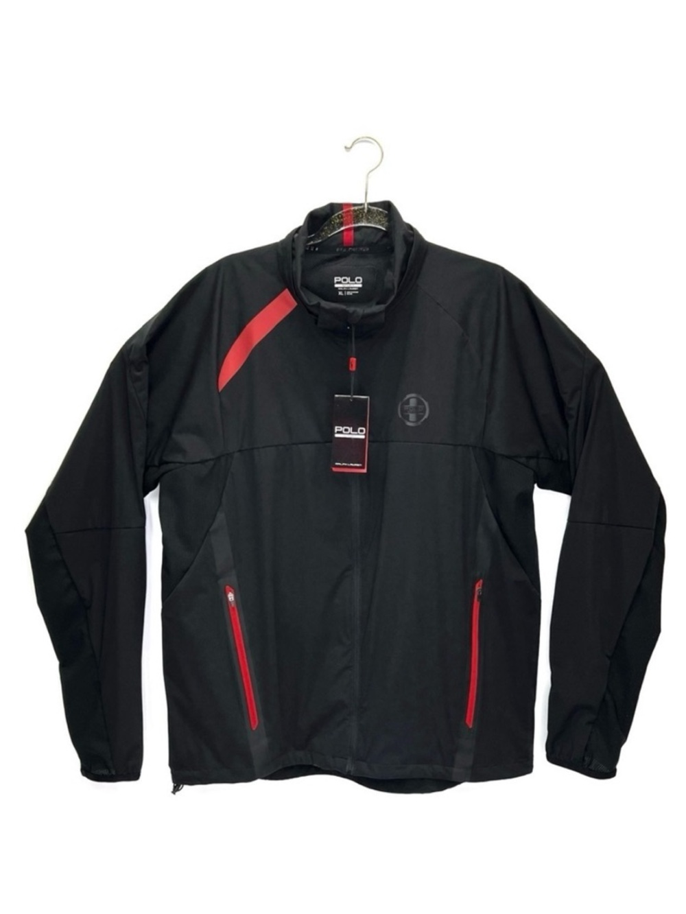 Polo Sport Lightweight Jacket Men’s XL Black Red Running Performance New NWT